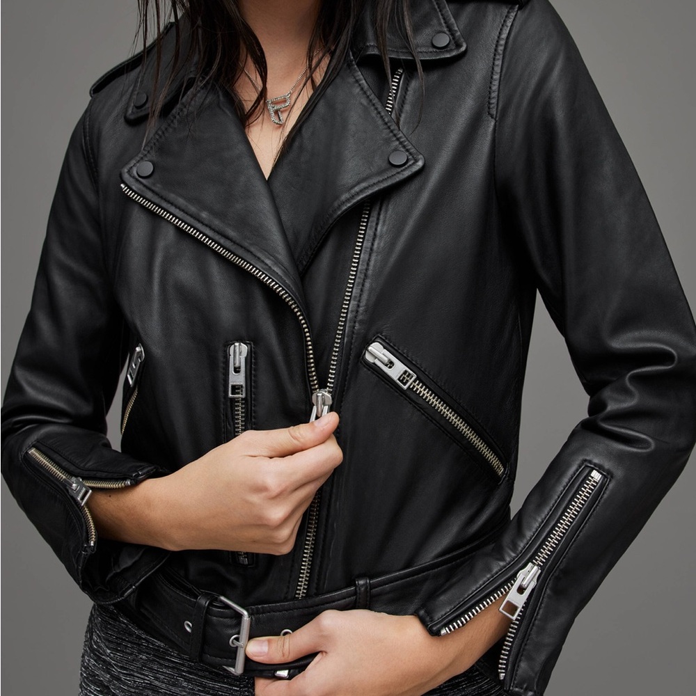 All Saints Balfern Biker Leather Jacket, US 6 (like new)